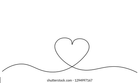 Continuous Line Drawing Two Hearts Black Stock Vector (Royalty Free ...