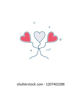 heart love heart balloon icon vector design
