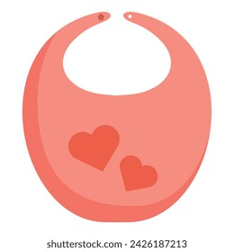 Heart love bib icon cartoon vector. Puree feeding lunch. Infant clothes