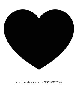 Heart, love black vector icon.