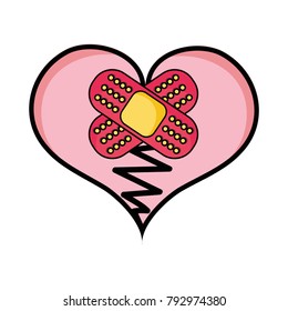 heart love broken with aid band