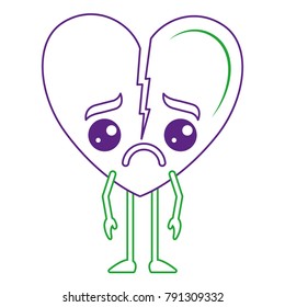 heart love broken kawaii character