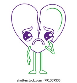 heart love broken kawaii character