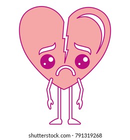 heart love broken kawaii character