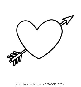 heart love card with arrow