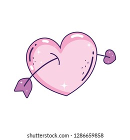 heart love card with arrow
