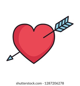 heart love card with arrow