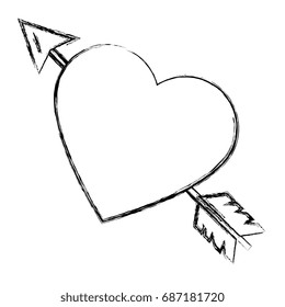 heart love card with arrow