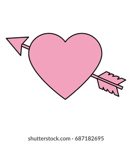 heart love card with arrow