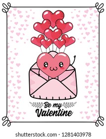 heart with love card and hearts balloons