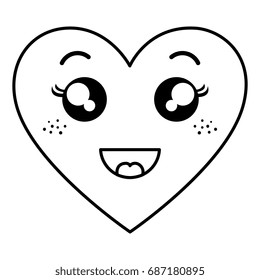 heart love card kawaii character