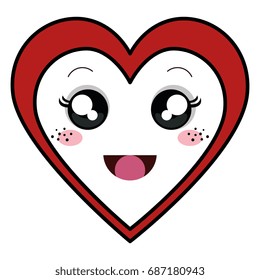 heart love card kawaii character