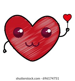 heart love card kawaii character