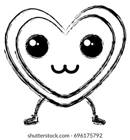heart love card kawaii character