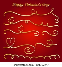 Heart love card, Valentine day, background with ribbon, EPS10 vector illustration