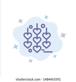 Heart, Love, Chain Blue Icon on Abstract Cloud Background. Vector Icon Template background