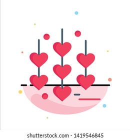 Heart, Love, Chain Business Logo Template. Flat Color