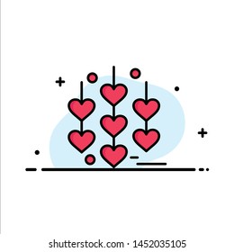 Heart, Love, Chain Business Logo Template. Flat Color