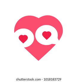 Heart love and chat logo template