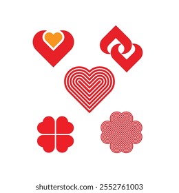 Heart or Love and Clover Vector Designs