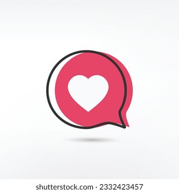 Heart love and Communication or chat logo