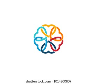 Heart love connected logo