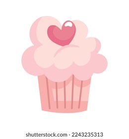 heart love in cupcake icon