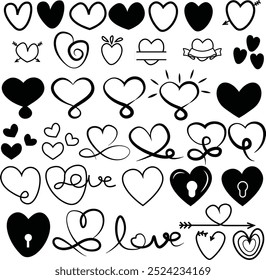 Heart Love Designs Set Bundle Illustration
