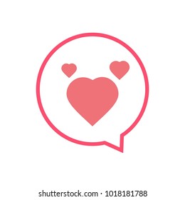 Heart love and Dialogue logo icon