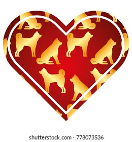 heart love dog zodiac calendar pattern