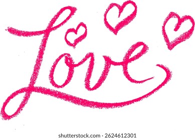 Heart Love Doodle Crayon Chalk Drawing Vector 