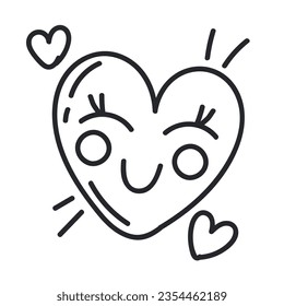 heart love doodle icon isolated illustration