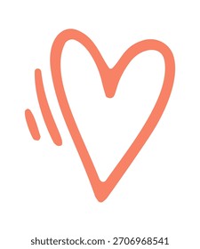 heart love doodle icon. Vector doodle illustration icon isolated on white bg.