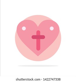 Heart, Love, Easter, Loves Abstract Circle Background Flat color Icon