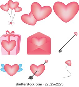 heart or love element for your valentine's design or gift design for your girlfriend or boyfriend