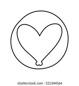 heart love emblem icon vector illustration design
