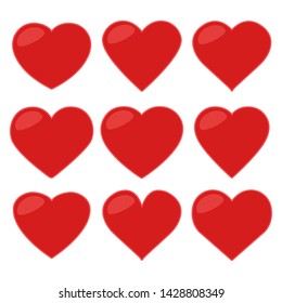 Heart Love Emoji Icon Object Symbol Gradient Vector Art Design Cartoon Isolated Background