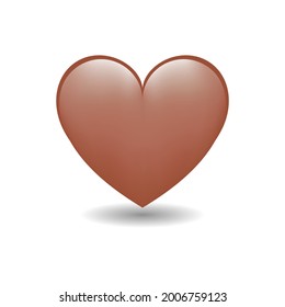 Heart Love Emoji Icon Object Symbol Gradient Vector Art Design Cartoon Isolated Background. Brown heart emoji vector symbol of love. Heart emoji. Heart sticker. Love symbol Valentine's Day.