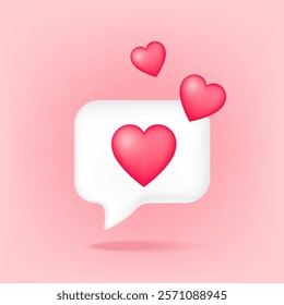 Heart and love emoji icon, Online social communication concept, Perfect for love themed design, 3d, applications, cute. Vector illustration.