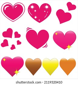 Heart love emojis icons, vector illustration emoticons, valentine day symbols collection, set, pack
