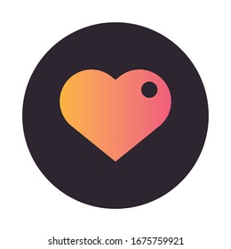 heart love figure block style icon vector illustration design