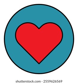 Heart Love Flat Icon Isolated On White Background