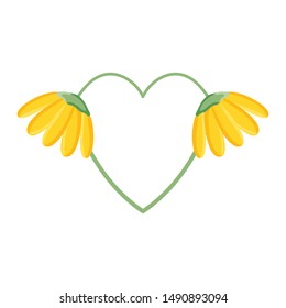 heart love with flower decoration 