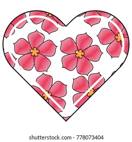 heart love flower sakura traditional pattern