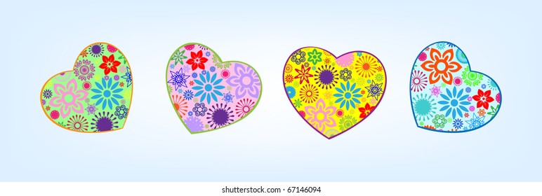 Heart, love, flowers