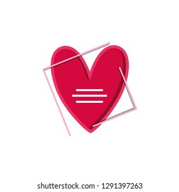 heart love with frame isolated icon