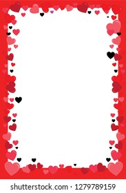 Heart love frame. Vector illustration. Happy Valentine's Day
