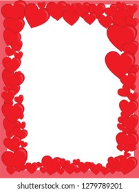 Heart love frame. Vector illustration. Happy Valentine's Day
