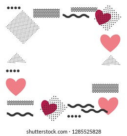 heart love with geometric figures isolated icon