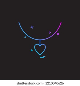 heart love gift necklace icon vector design